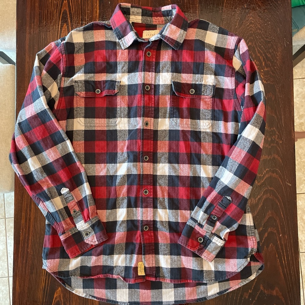 Jachs Red & Navy Plaid Heavy flannell